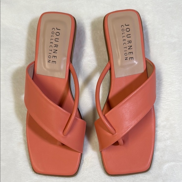 Journee Collection Mina Coral Sandals with Modern Square Toe- 8.5M - Picture 6 of 11